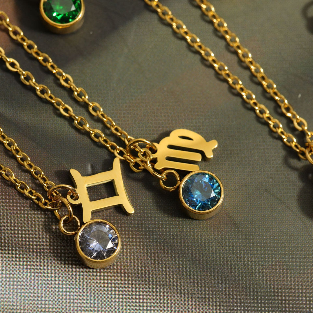 Collana in acciaio inossidabile con rune zodiacali Olivenorma