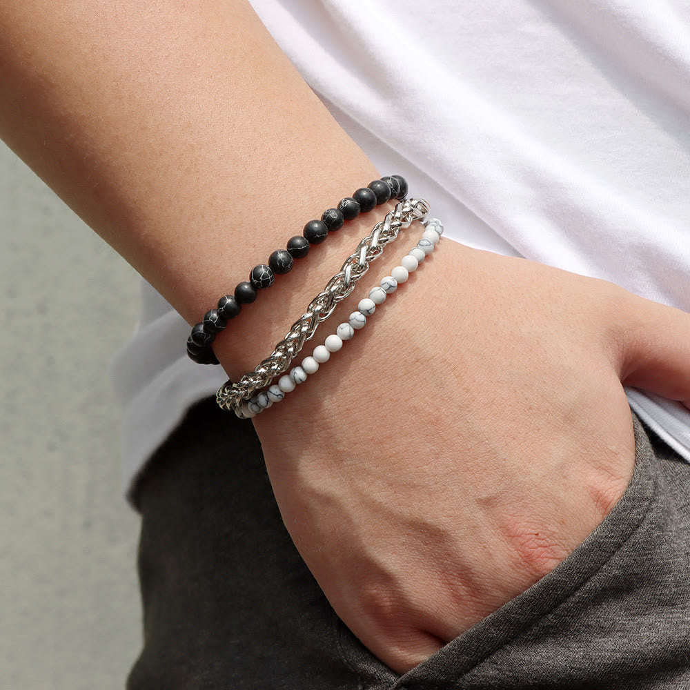 Olivenorma "Pace e calma" Bracciale in pietra rosa retrò