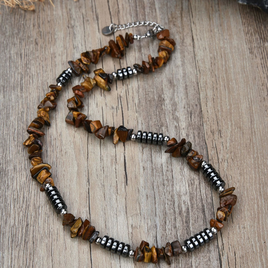 Collana di cristallo irregolare in pietra naturale Olivenorma