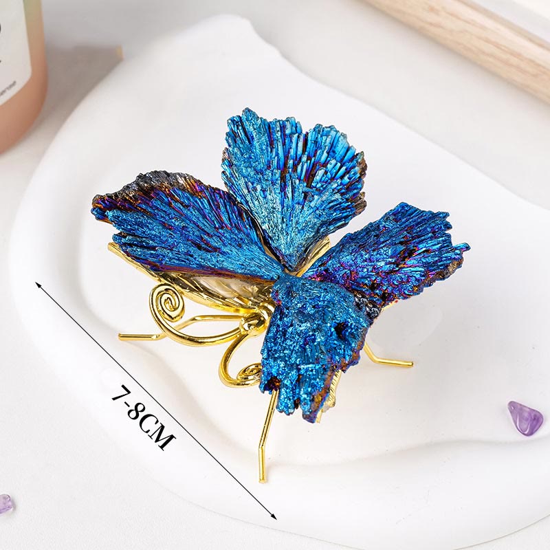 Decorazione con pietra preziosa a farfalla in tormalina cianite aura Olivenorma 