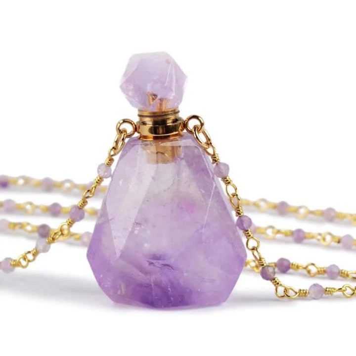Collana con bottiglia di profumo di cristallo