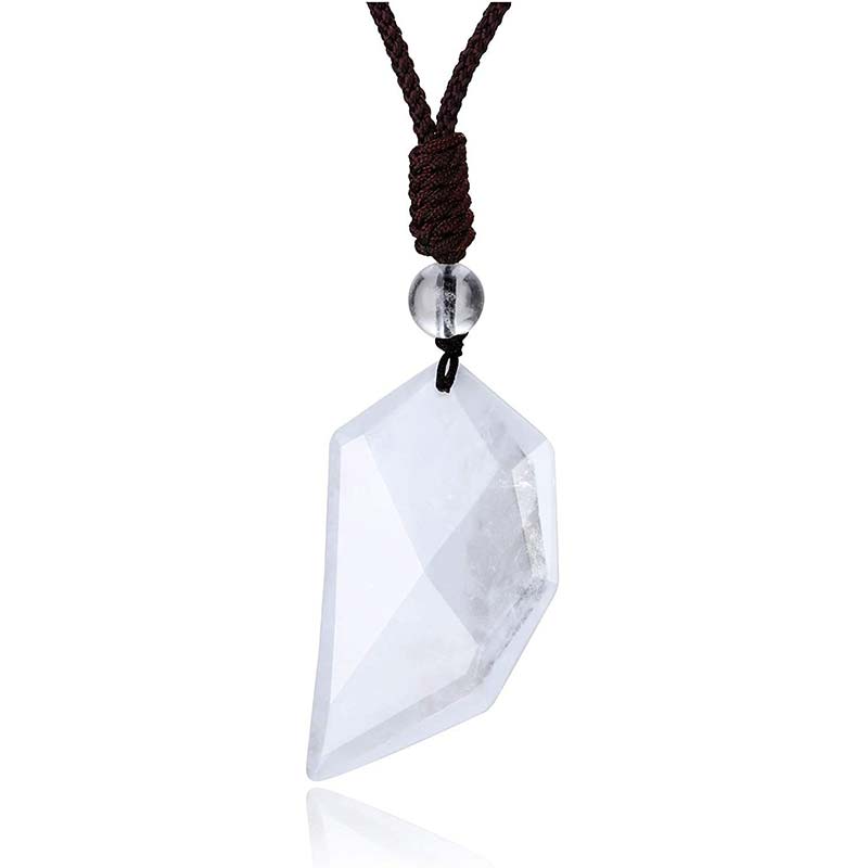 Collana a forma di cuore in quarzo ialino e ossidiana Olivenorma