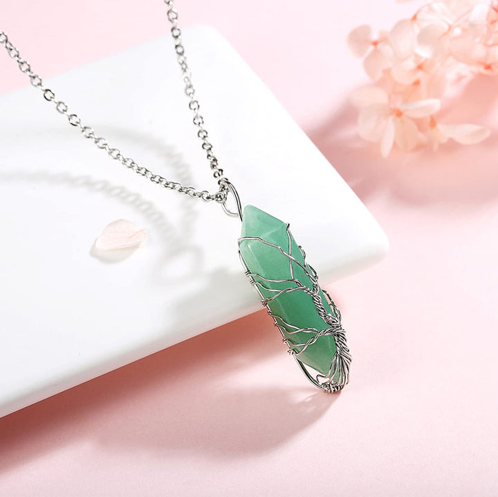Collana in cristallo Olivenorma con pietra preziosa dell'albero della vita