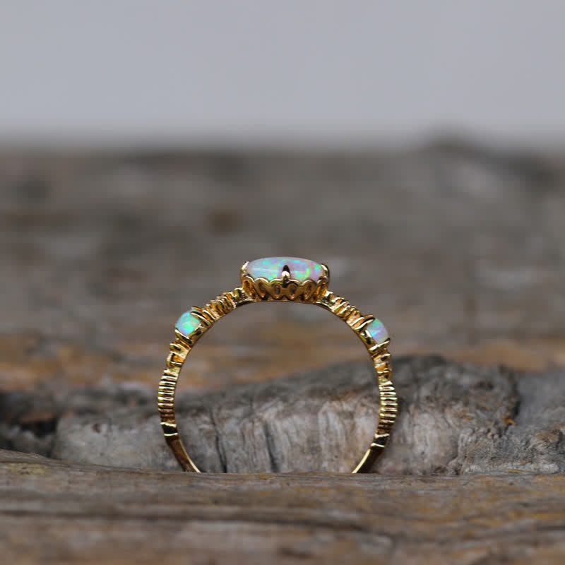 Olivenorma "Amore e sincerità" - Anello vintage Opale Reki 