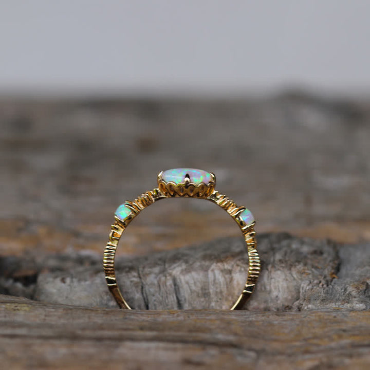 Olivenorma "Amore e sincerità" - Anello vintage Opale Reki 