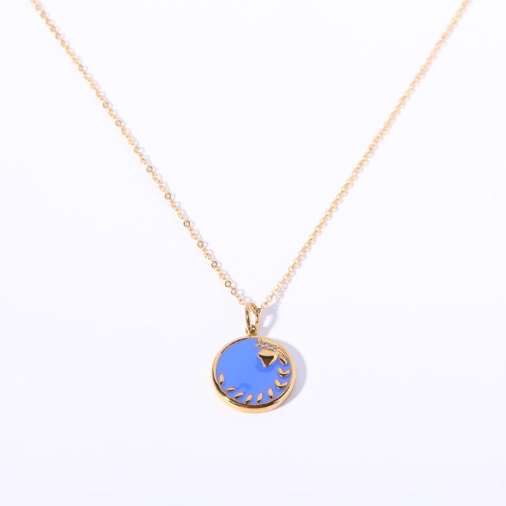Collana Olivenorma in acciaio inossidabile 18k con zircone bianco e zodiaco vintage
