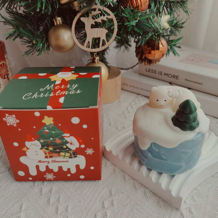 Candela modello biscotto torta di Natale Olivenorma - Torta orso polare-9*9cm - image 4