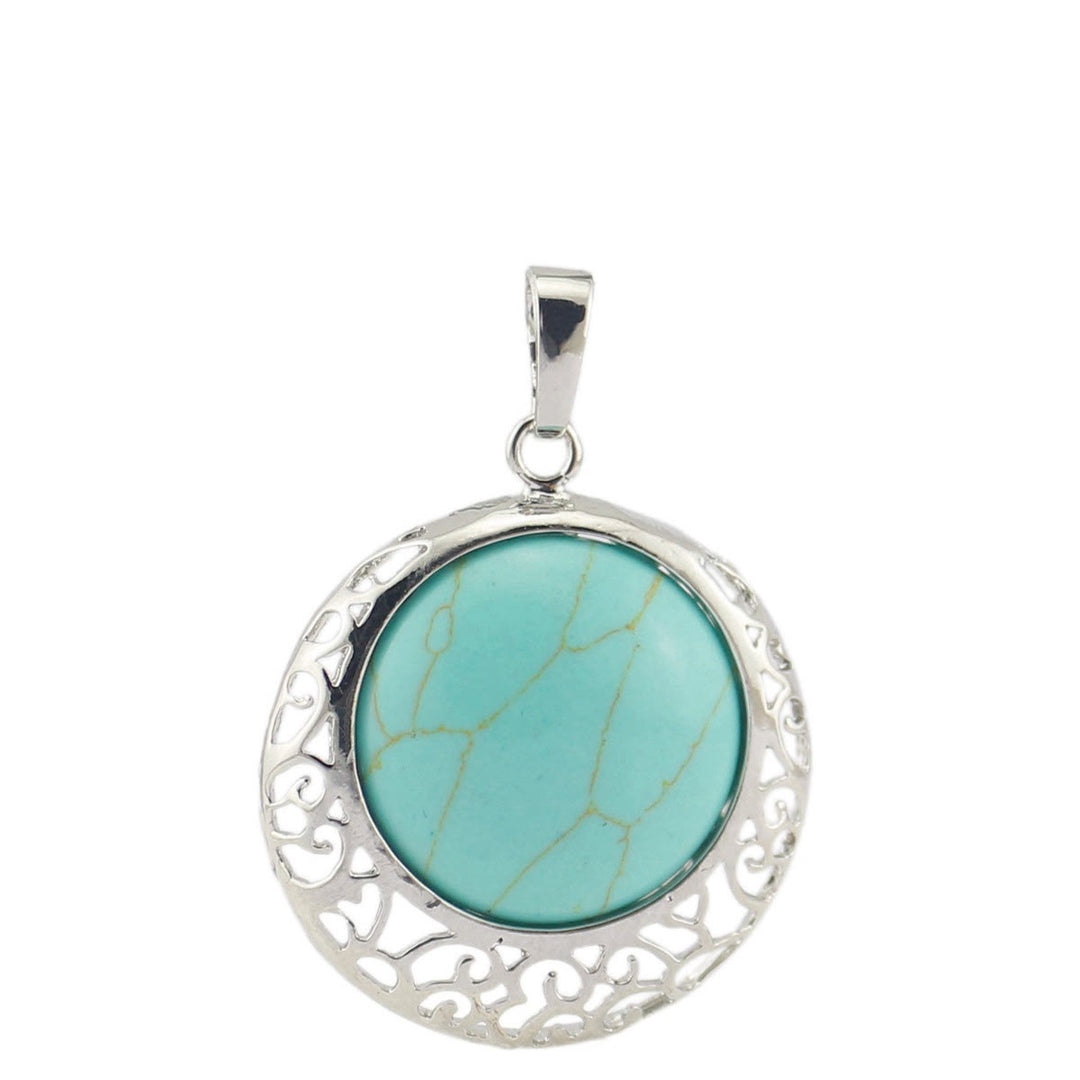 Collana regolabile in pietra autentica di cristallo rotondo Olivenorma