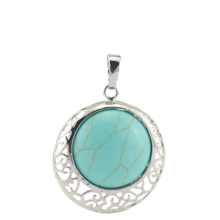 Collana regolabile in pietra autentica di cristallo rotondo Olivenorma