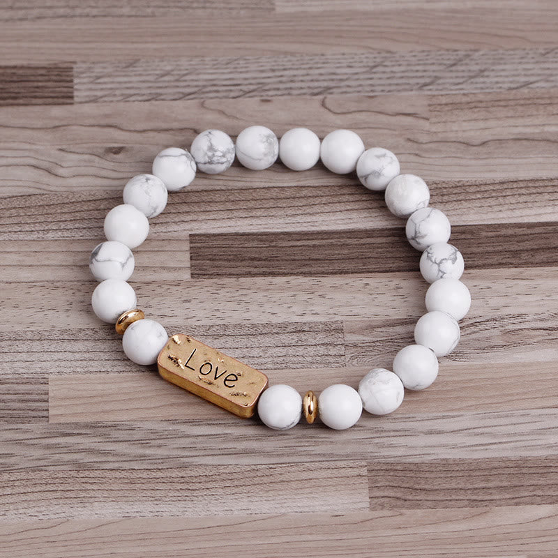 Bracciale con potente incisione Love Natural Gemstone Olivenorma