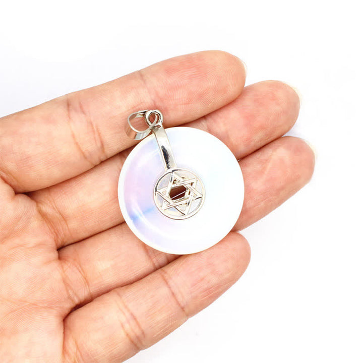 Collana con fibbia della pace in cristallo naturale Olivenorma e albero della vita