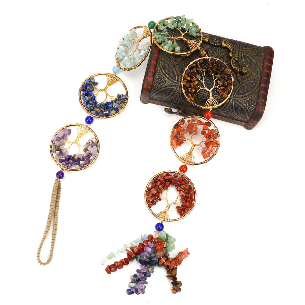Olivenorma 7 Chakra Crystal Fengshui Albero della vita Decorazione da parete