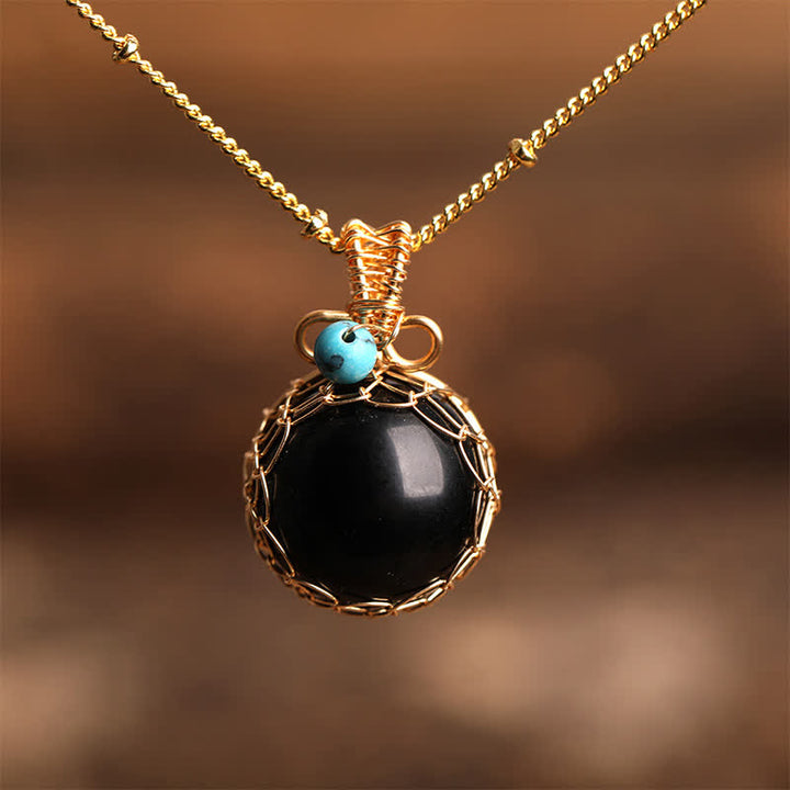 Collana con sfera di cristallo naturale delicato Olivenorma