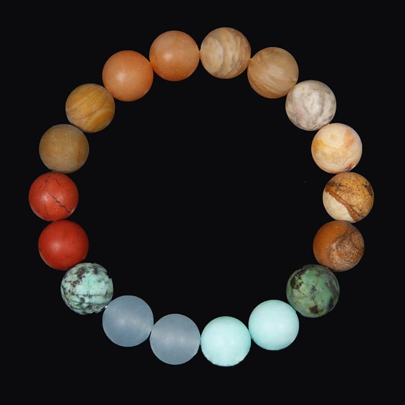 Olivenorma Bracciale Pianeta in Perline Naturali Satinate da 10 mm 