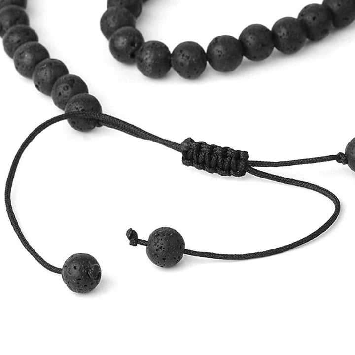 Collana di perline da meditazione prismatica in pietra naturale Olivenorma