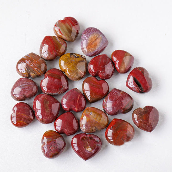 Olivenorma Agata Rossa Lucida Pietra da Gioco Cristallo Cuore