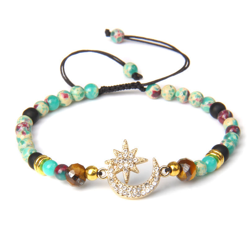 Olivenorma "Moon And Starlight" Bracciale con pietre preziose Luna e Stella 