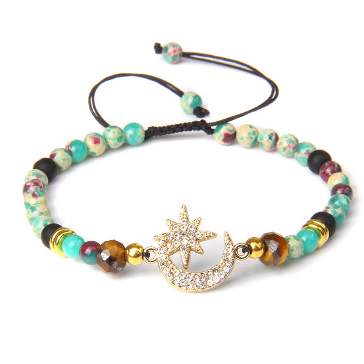 Olivenorma "Moon And Starlight" Bracciale con pietre preziose Luna e Stella 
