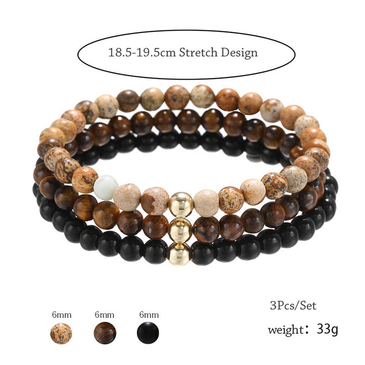 Olivenorma 6mm Onice e Occhio di Tigre Pietra Accessori Bracciale Perline