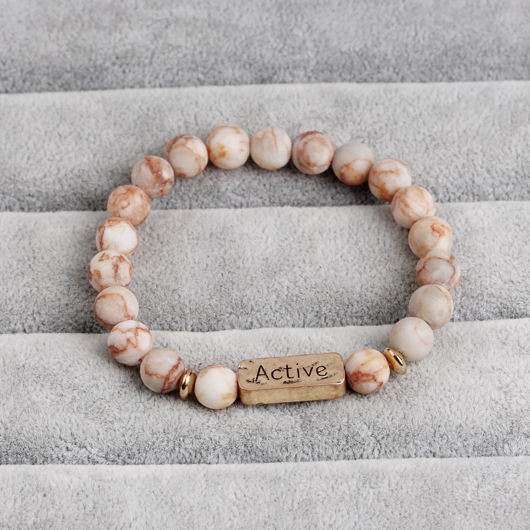 Bracciale con incisione Active Faith Olivenorma Natural Gemstone