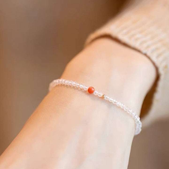 Gathering Fortune - Bracciale con pietre preziose di cristallo trasparente 