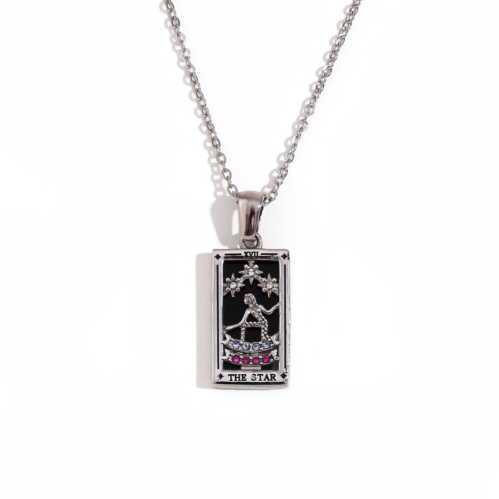 Collana con tarocchi in acciaio inossidabile placcato oro 18k Olivenorma 