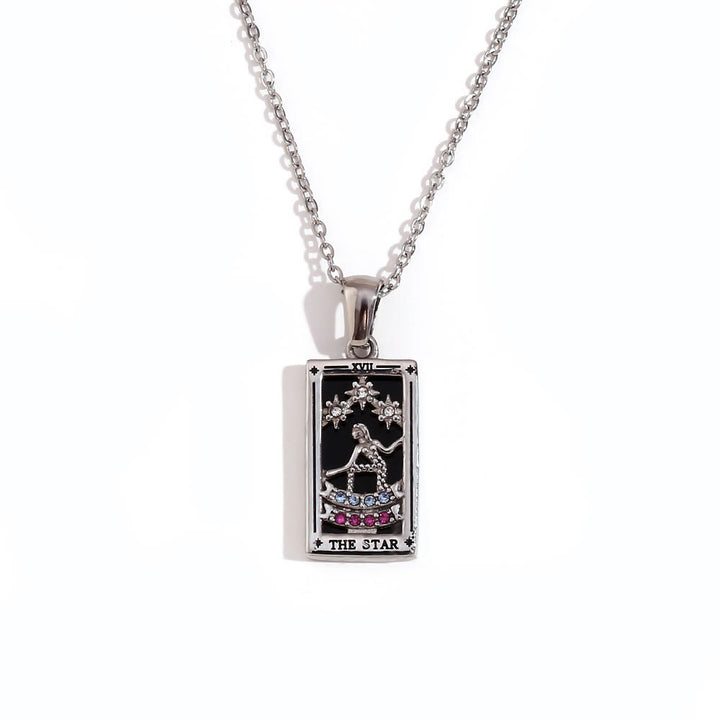 Collana con tarocchi in acciaio inossidabile placcato oro 18k Olivenorma 
