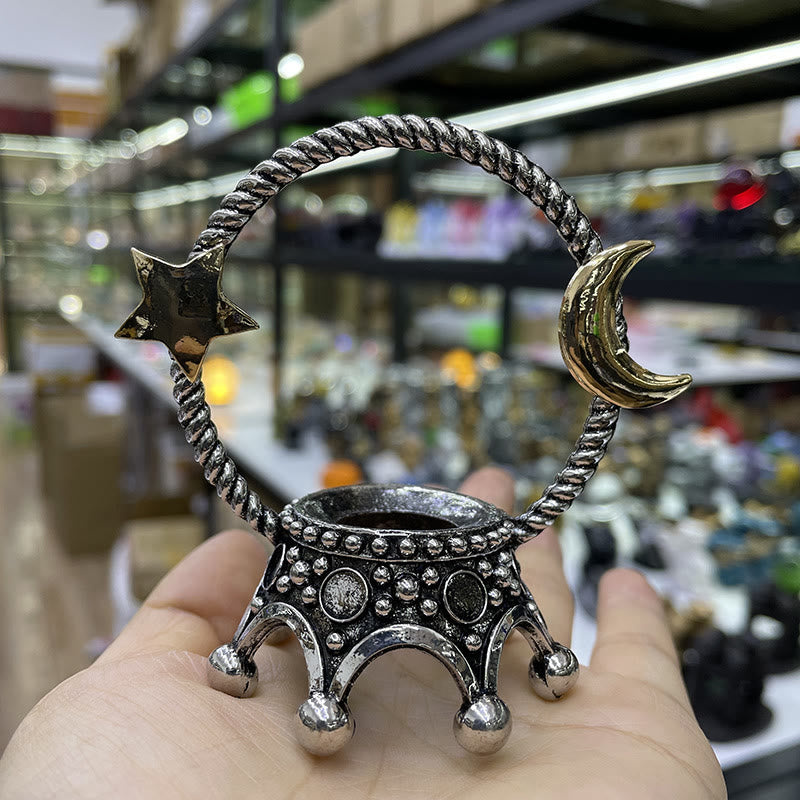 Olivenorma Portasfere Stella e Luna Decorazione Ornamento