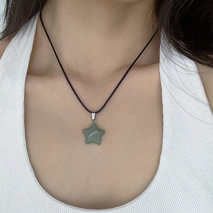 Collana con ciondolo a forma di stella in cristallo naturale Olivenorma