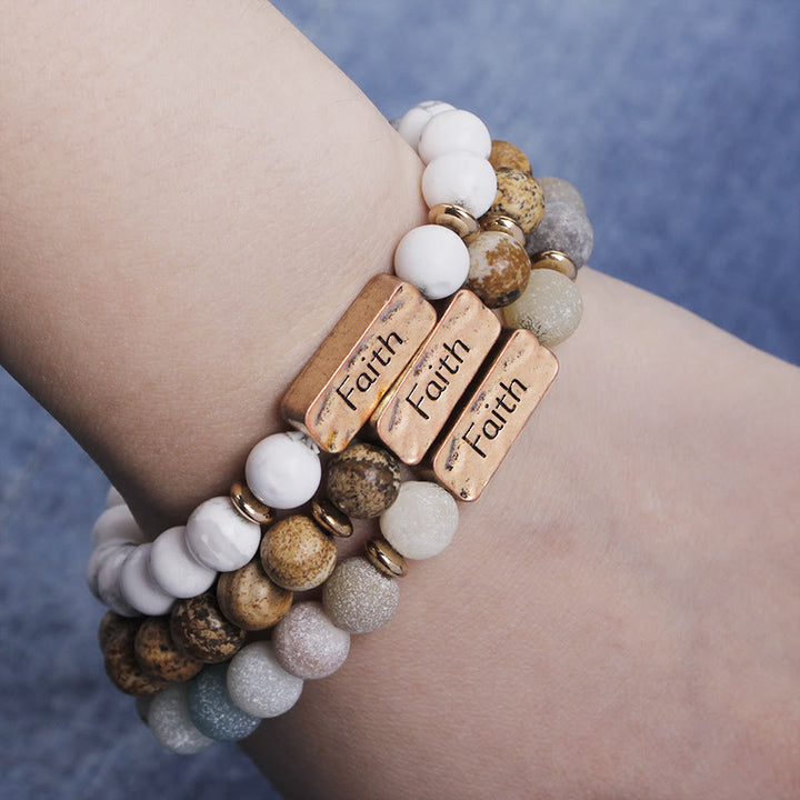 Bracciale con incisione Active Faith Olivenorma Natural Gemstone
