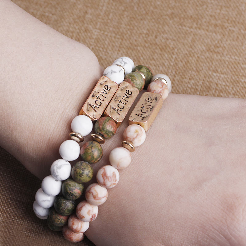 Bracciale con incisione Active Faith Olivenorma Natural Gemstone