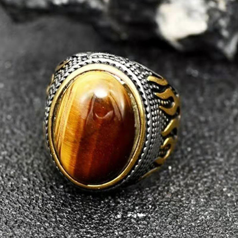 Anello di protezione con occhio di tigre Olivenorma