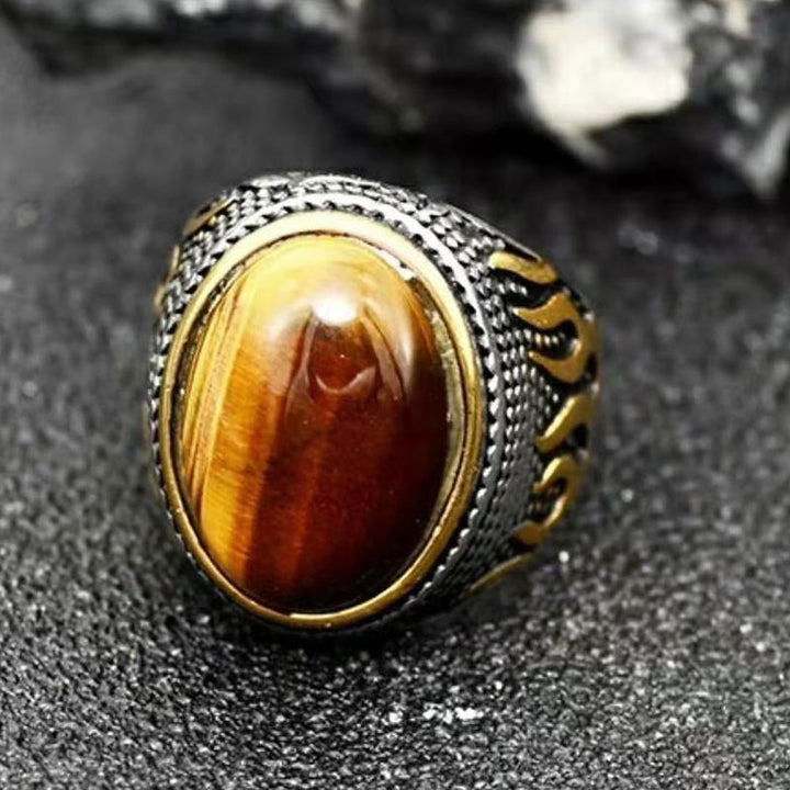 Anello di protezione con occhio di tigre Olivenorma