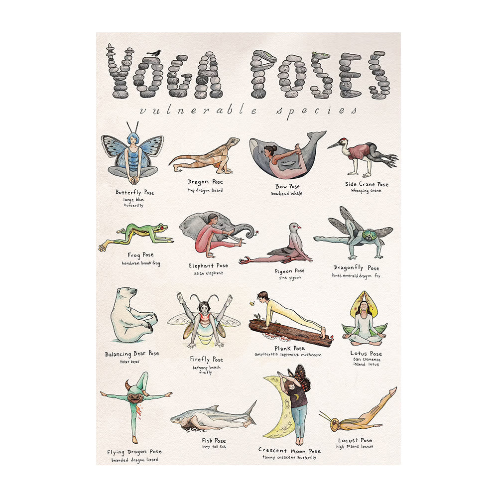 Poster di posa yoga Olivenorma Partner per aprire il cuore 