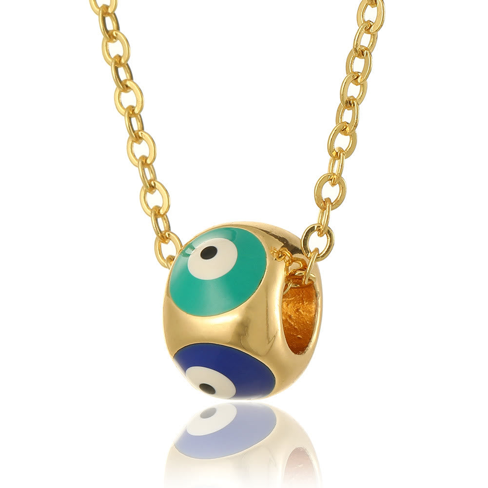 Collana con ciondolo a forma di occhio malvagio rotondo che gocciola olio Olivenorma