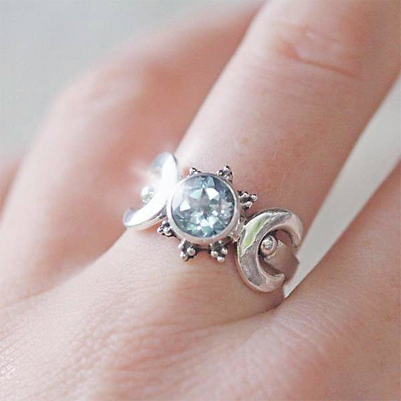 Anello della dea della luna mistica Olivenorma