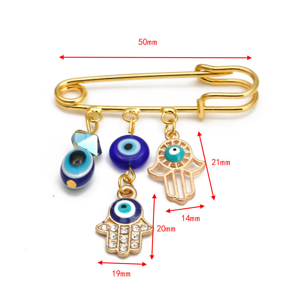 Spilla serie Hamsa con occhio malvagio Olivenorma