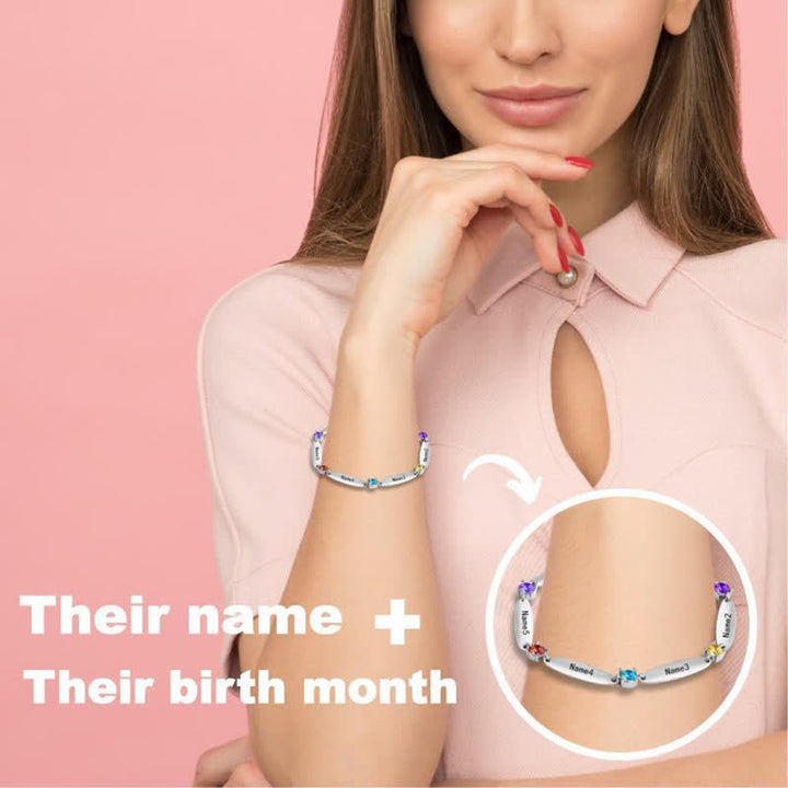 Bracciale con nomi di famiglia e pietre portafortuna Olivenorma