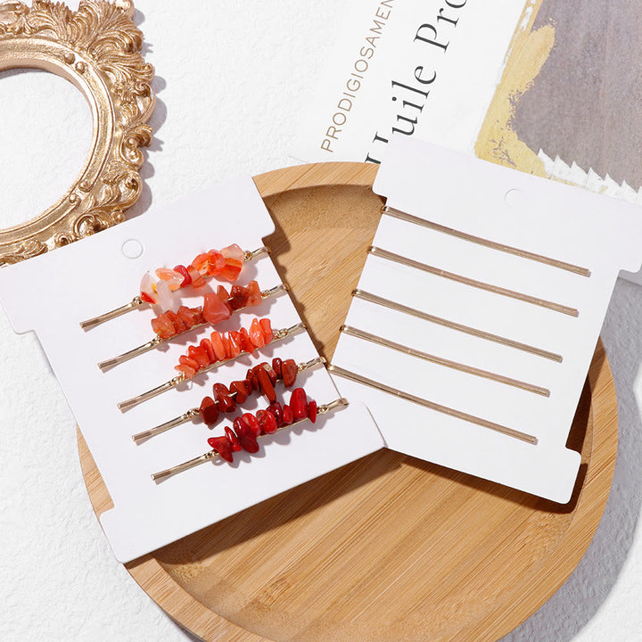 Olivenorma 5 pezzi forcina per capelli in cristallo curativo 