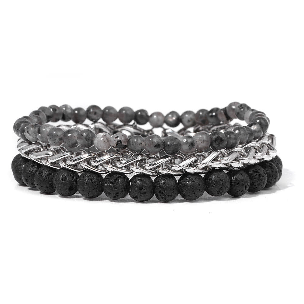 Olivenorma "Pace e calma" Bracciale in pietra rosa retrò