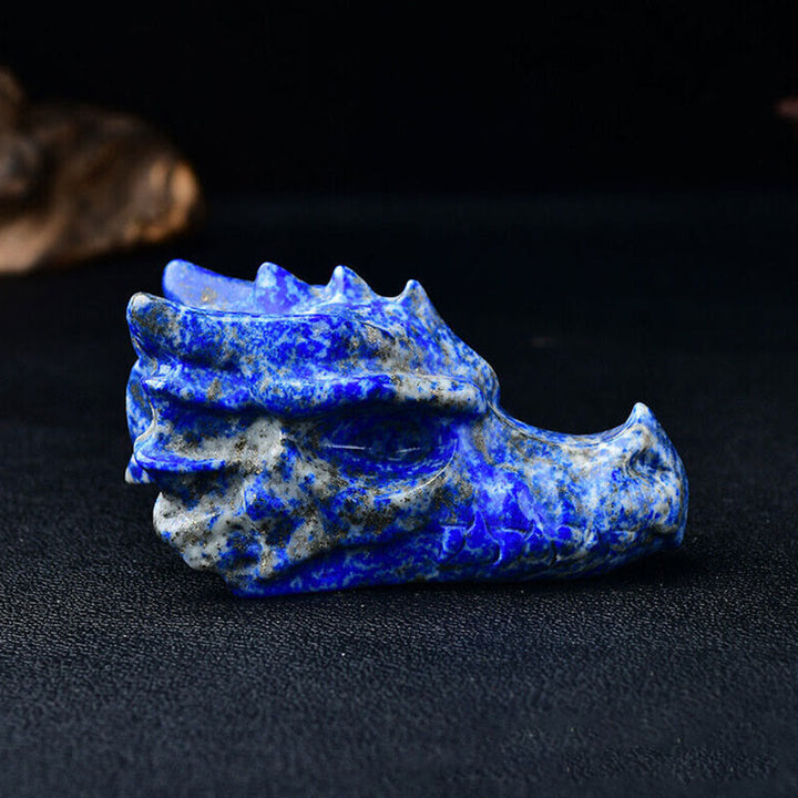 Olivenorma Decorazione con pietra preziosa a forma di teschio con testa di drago da 3,2 pollici
