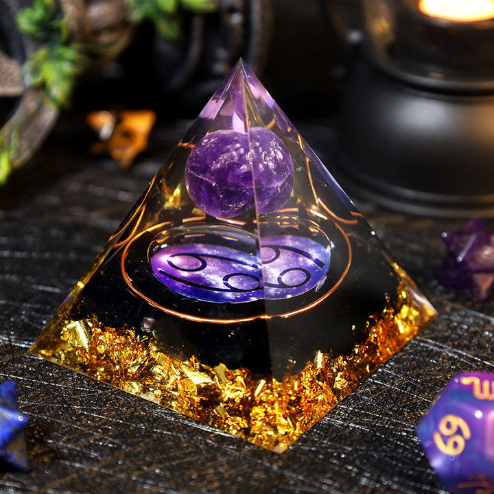 Olivenorma Ametista Palla Ossidiana Ghiaia Zodiaco Cancro Orgone Piramide