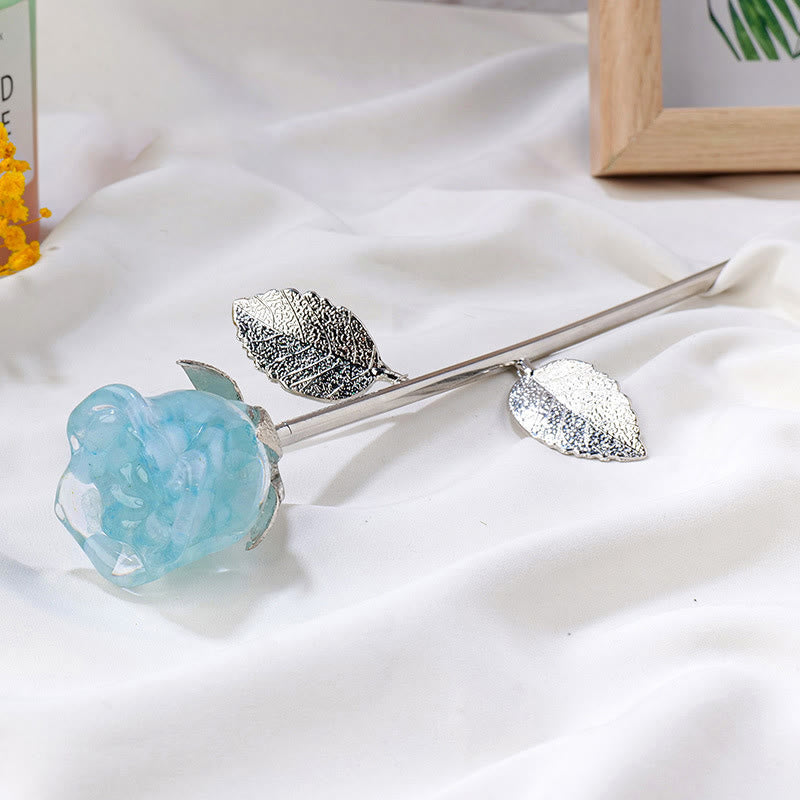 Olivenorma Crystal Rose Flower Artigianato Decorazione con pietre preziose