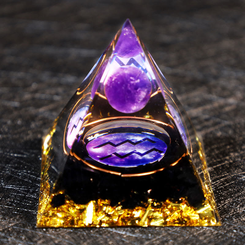 Olivenorma Ametista Palla Ossidiana Ghiaia Zodiaco Acquario Orgone Piramide