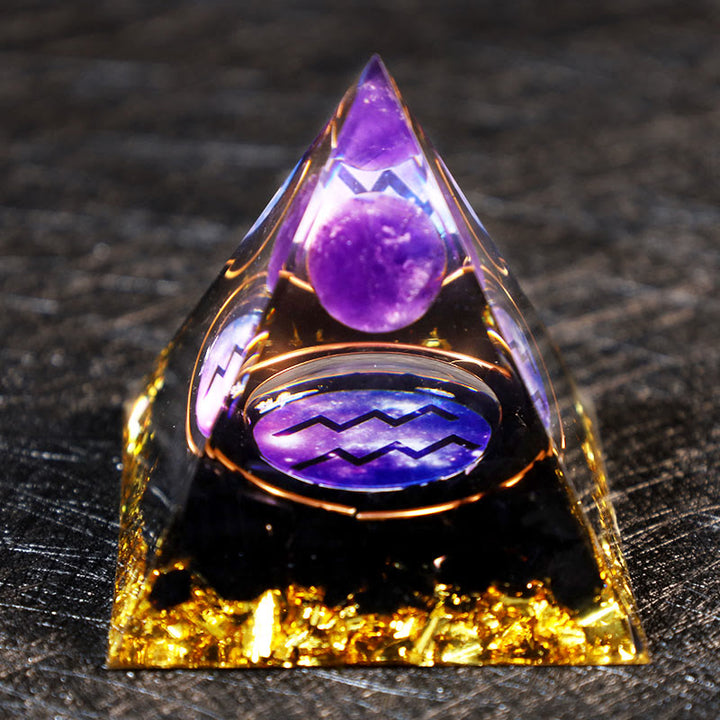Olivenorma Ametista Palla Ossidiana Ghiaia Zodiaco Acquario Orgone Piramide