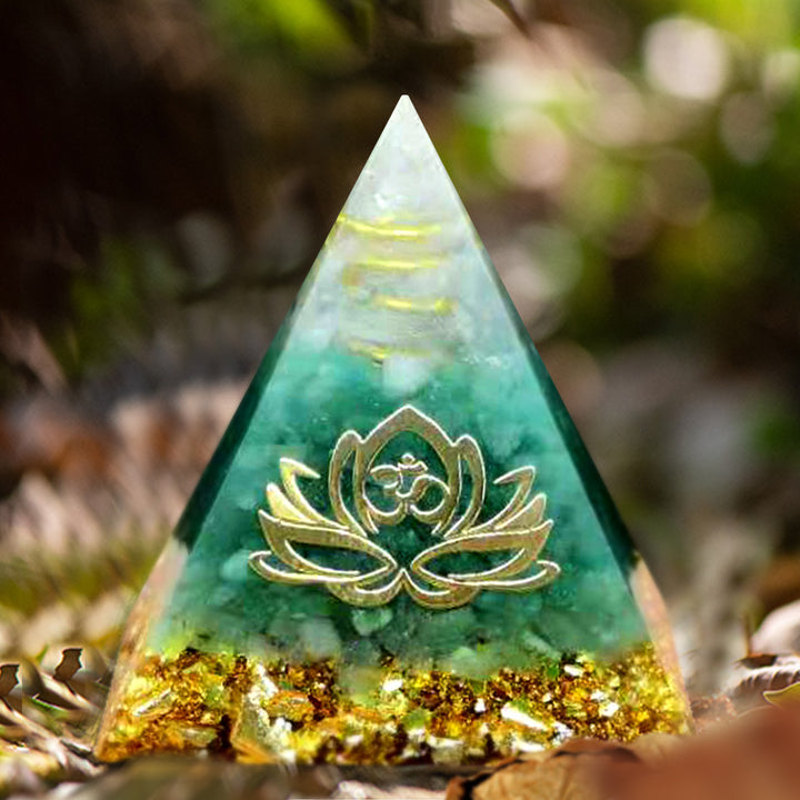 Piramide di orgone di loto di avventurina verde Olivenorma