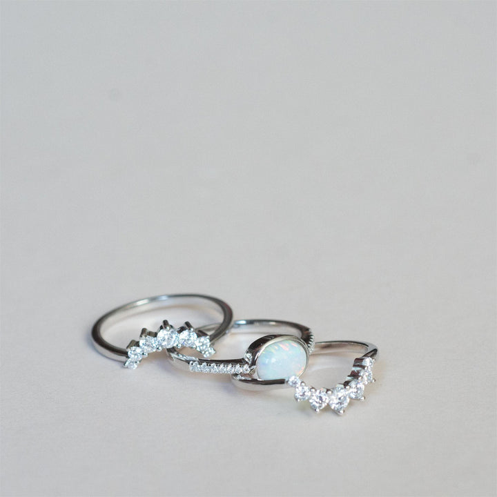 Olivenorma Opal Stacking Three Layer Ring
