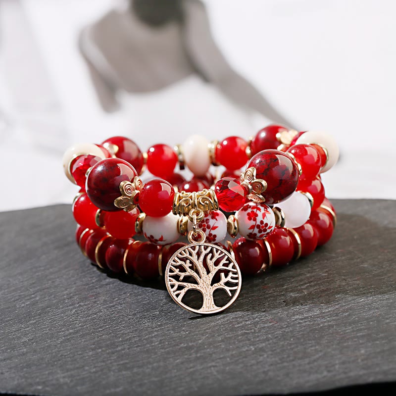 Olivenorma Boho Braccialetto di cristallo fatto a mano con albero della vita 