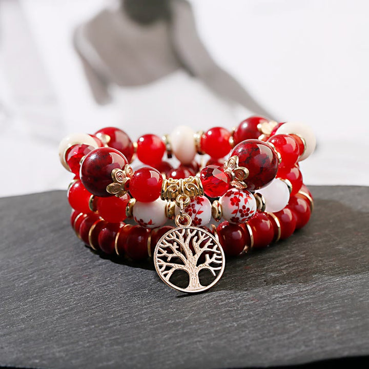 Olivenorma Boho Braccialetto di cristallo fatto a mano con albero della vita 