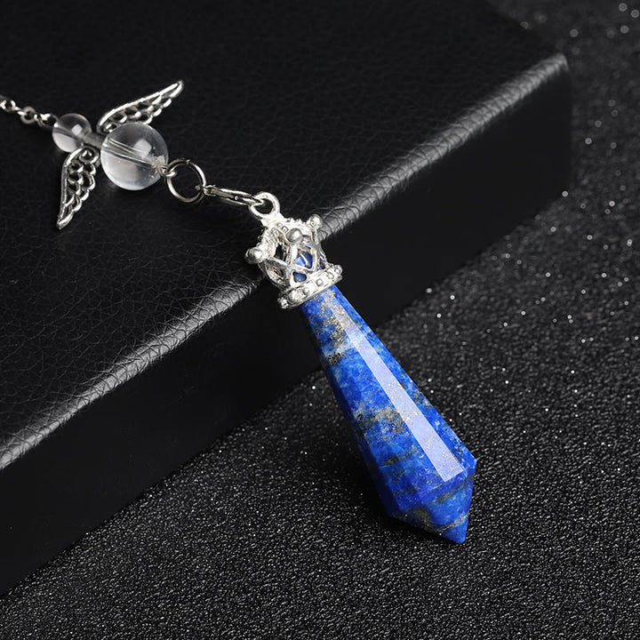 Pendolo con ali d'angelo in cristallo di labradorite Olivenorma